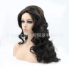 The new solid-color lace wig for the forehead offers a realistic long curly hairstyle details Picture